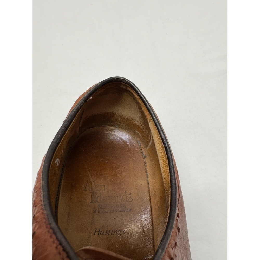 VTG Allen Edmonds Hastings Burnished Brown Brogue Oxfords Leather Soles 11D EUC - Picture 10 of 14